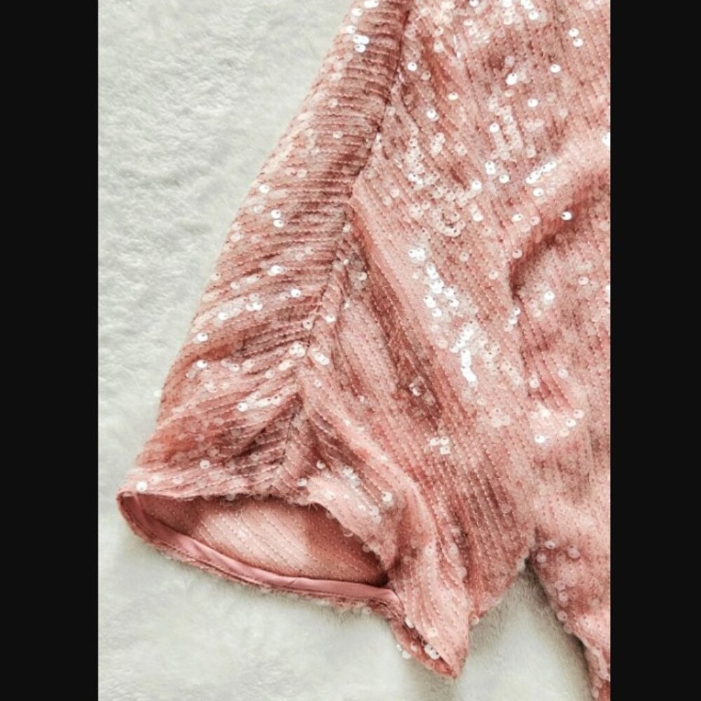 SALLY LAPOINTE moda operandi sequin oversized t-shirt tee goop top $890 us-8 - Picture 3 of 13